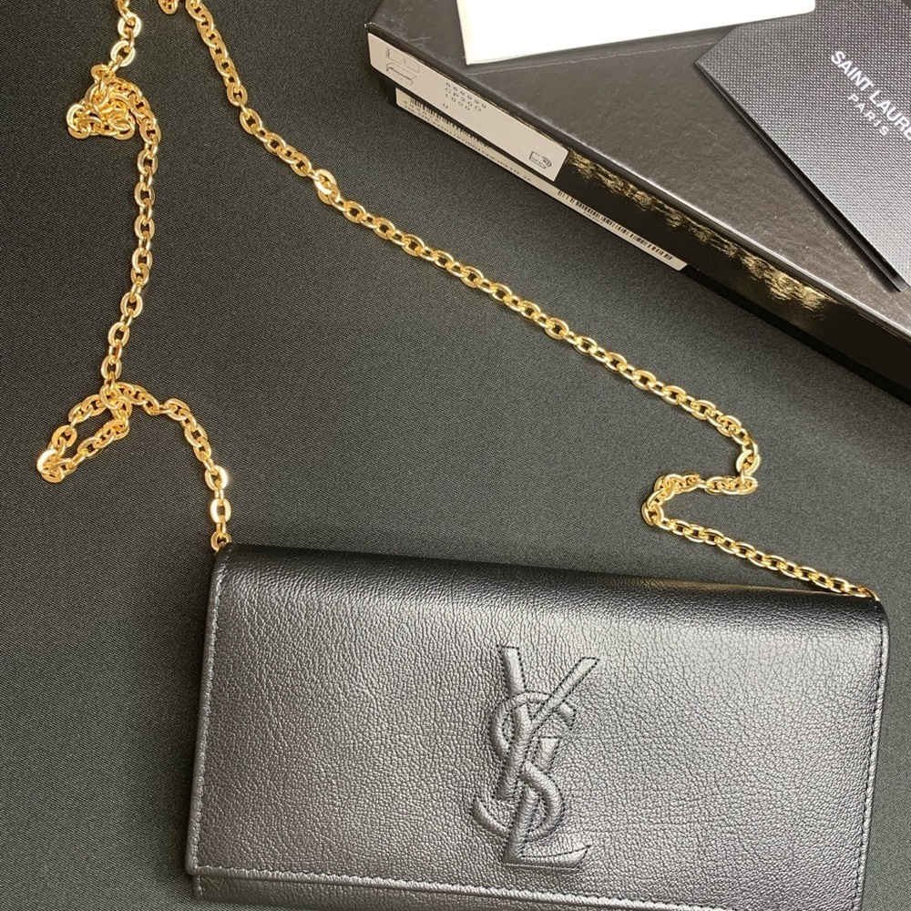 Yves Saint Lau Black Grain Wallet - Picture 2 of 6